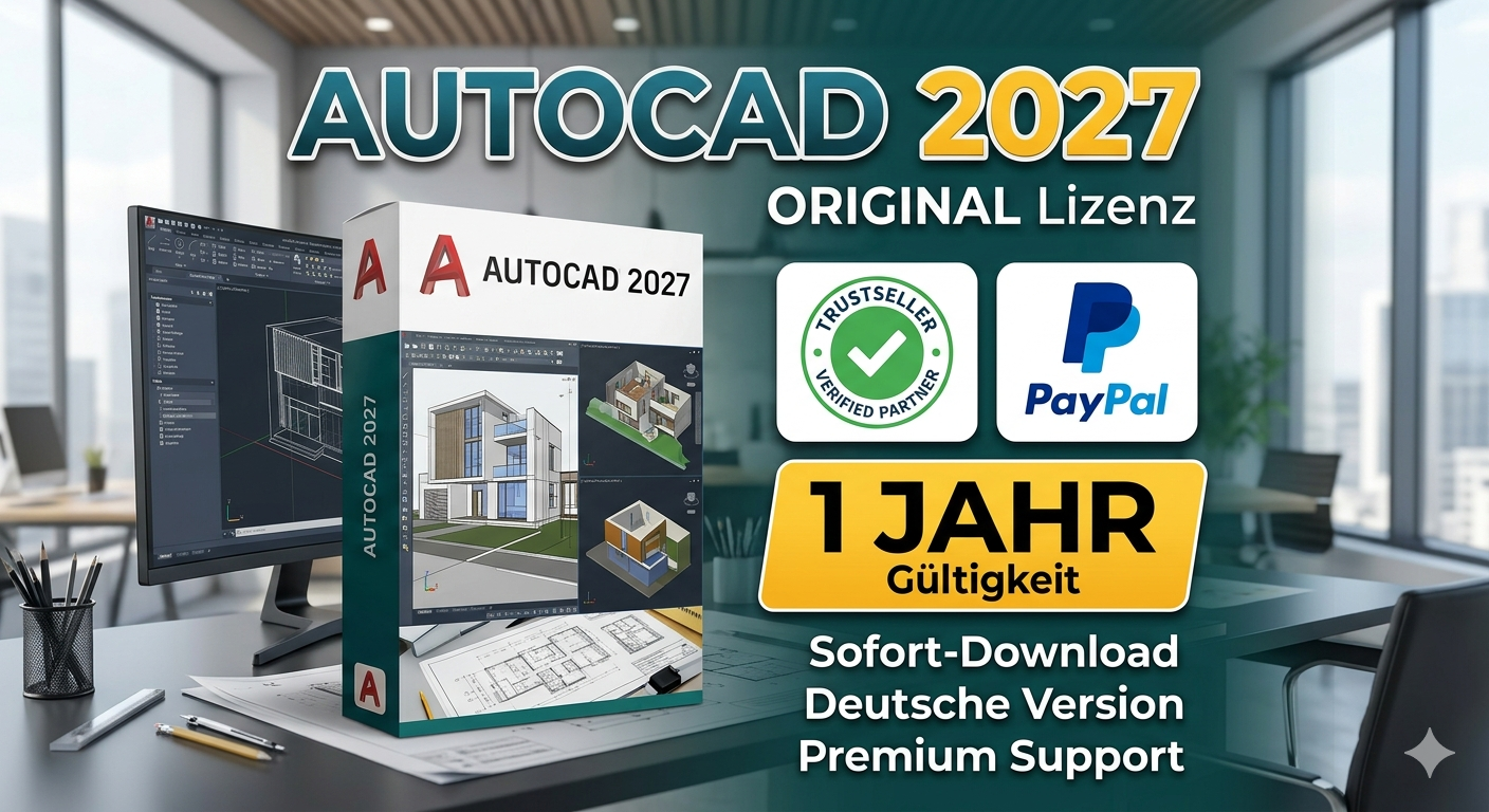 Autodesk Autocad 2026 2027 1Jahr Digital WIN/MAC Deutsch - Produktschlüssel+Code