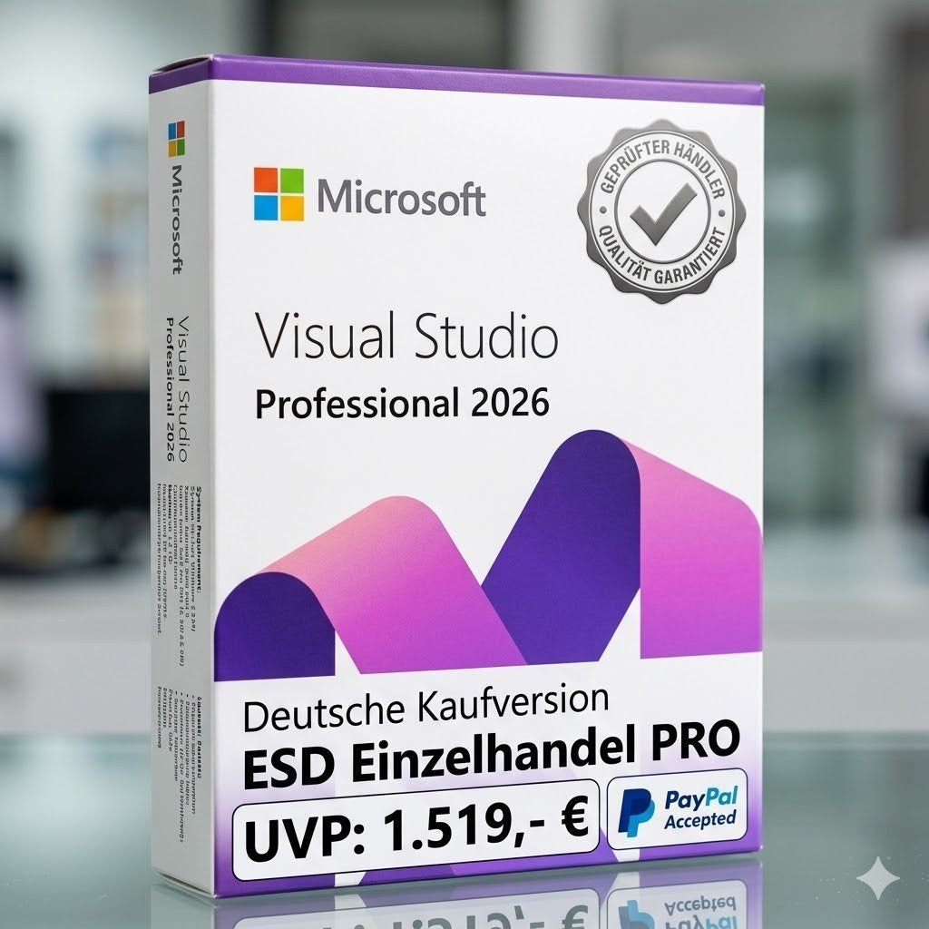 Microsoft Visual Studio Professional 2026 UVP : 1.519.- € Produktschlüssel | DE NEU